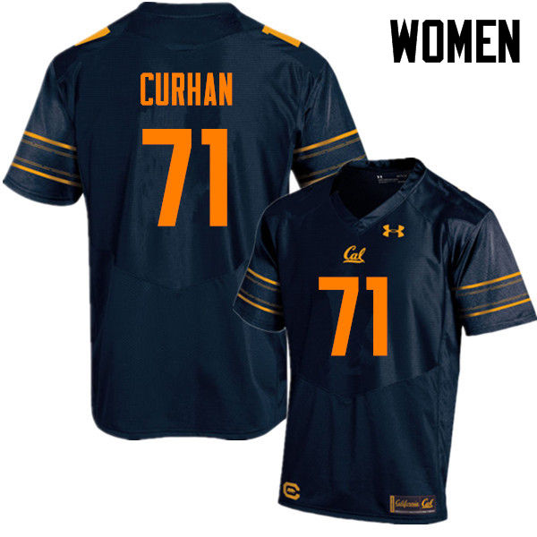 Women #71 Jake Curhan Cal Bears (California Golden Bears College) Football Jerseys Sale-Navy